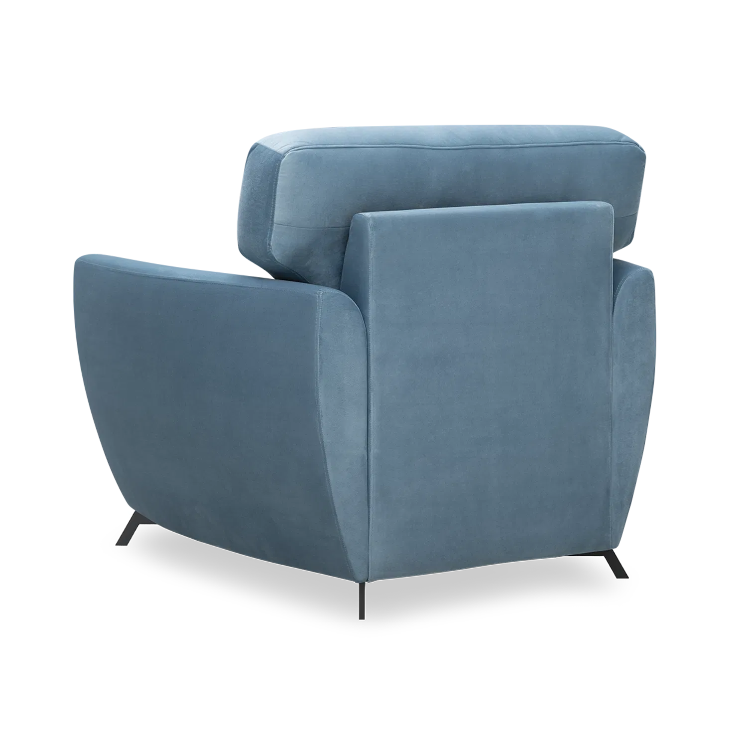 Elvis Velvet 1 Seater Sofa in Mineral Blue Color