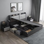 2022 Latest Furniture Bedroom Upholstered Modern Queen Comforter Set Luxury King Size Box Bed With Storage