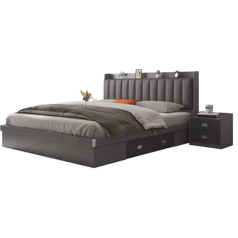 Factory Price My Bedroom High Sleeper Modern Style Wood Double Bed Frames Platform Twin Bed With Drawers Storage