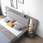 Bedroom Modern Tanning Frame Storage Platform Room Wood Size Set Hotel Led Lights King Bed