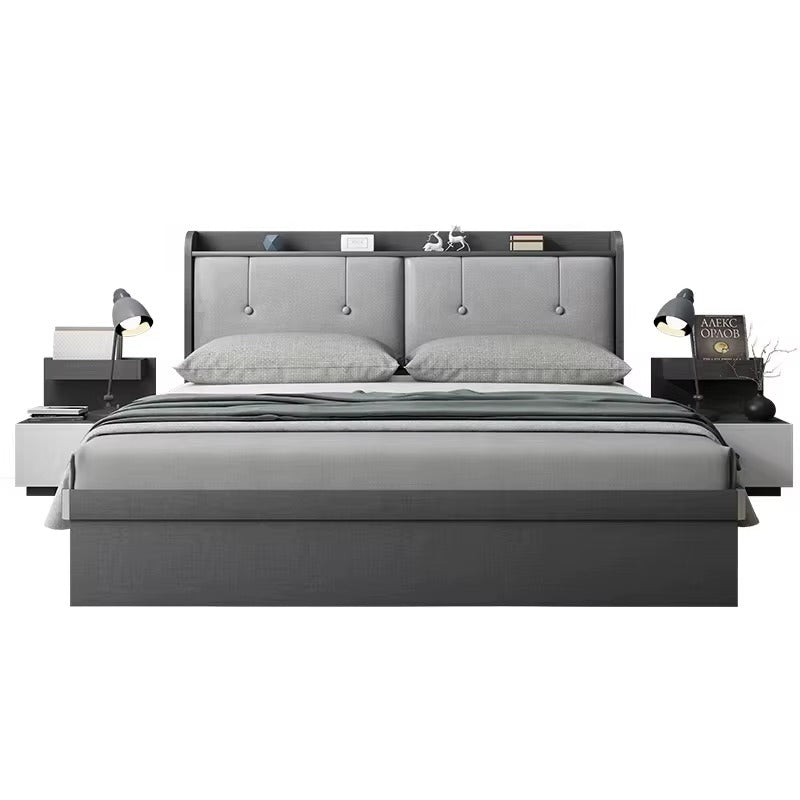 2022 Latest Furniture Bedroom Upholstered Modern Queen Comforter Set Luxury King Size Box Bed With Storage