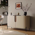 Italian Luxury Sideboard Cabinet Modern Saddle Leather Wooden Storage Living Room Buffet Sideboard