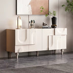 Living Room Bedroom Console and Side Table Minimalist Countryside White Wooden Coffee Table and Sideboard Buffet Cabinet