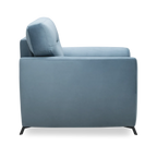 Elvis Velvet 1 Seater Sofa in Mineral Blue Color