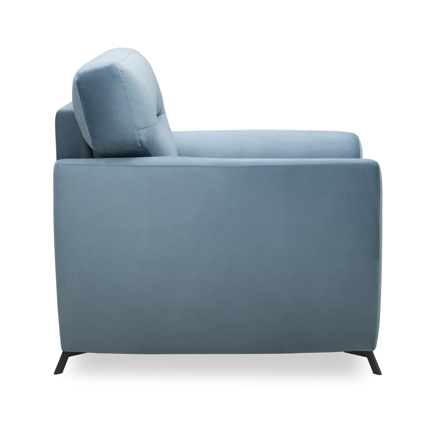 Elvis Velvet 1 Seater Sofa in Mineral Blue Color