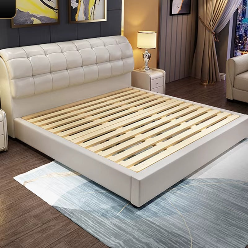 High Quality Light Luxury Modern Simple Leather Bed Bedroom Furniture Double 1.8m King Size Bed
