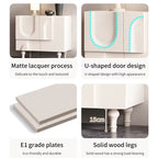 Living Room Bedroom Console and Side Table Minimalist Countryside White Wooden Coffee Table and Sideboard Buffet Cabinet