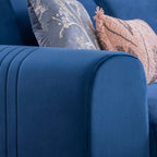 Helio Velvet 3+1+1 Sofa Set in Sapphire Blue Color