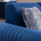 Helio Velvet 3+1+1 Sofa Set in Sapphire Blue Color