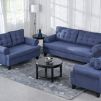 Helios California Fabric Sofa Set – Blue