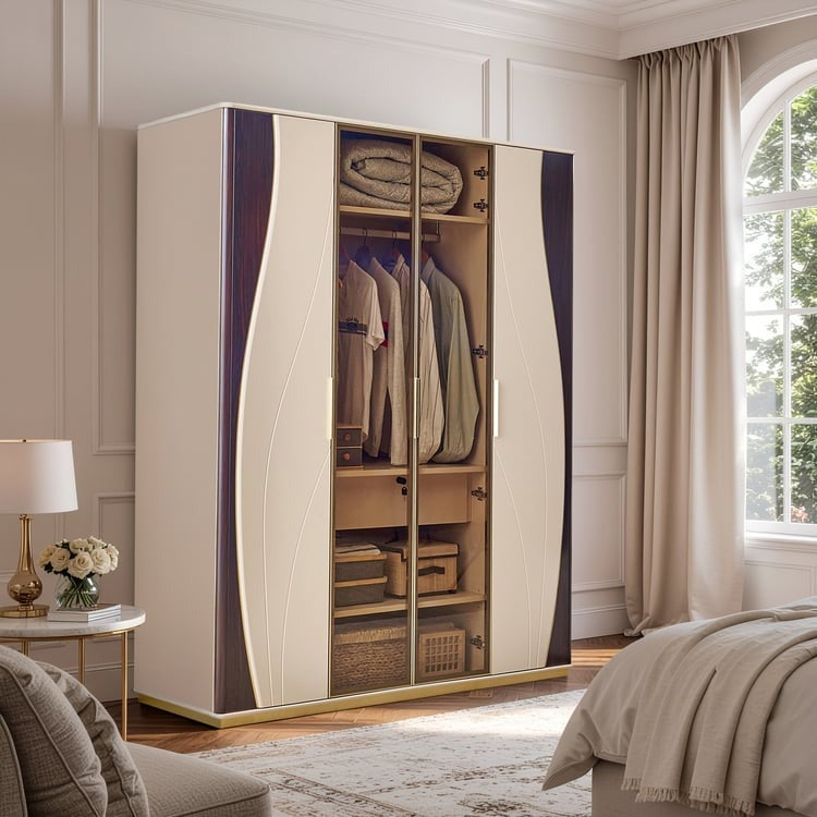 Monalisa 4-Door Wardrobe - Brown