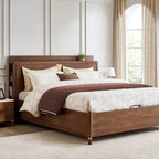 Nuqta Naaz Acacia Wood Queen Bed with Hydraulic Storage - Brown