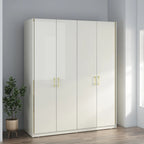 Stellar 4 Door Wardrobe in High Gloss White Finish
