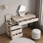 Modern Simple Makeup Vanity LED-Lighted Dresser with Mirror Metal Storage Dressing Desk for Bedroom Hotel Home Apartment