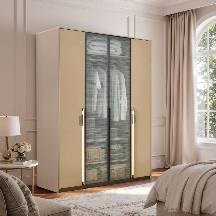 Clair De Lune 4-Door Wardrobe - Beige
