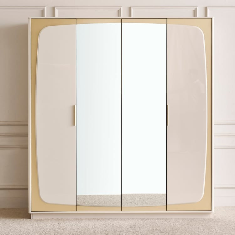 Alchemy 4-Door Wardrobe with Mirrors - Gold