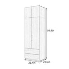 European-Style Simple Wardrobe - Minimalist Solid Wood Bedroom Closet