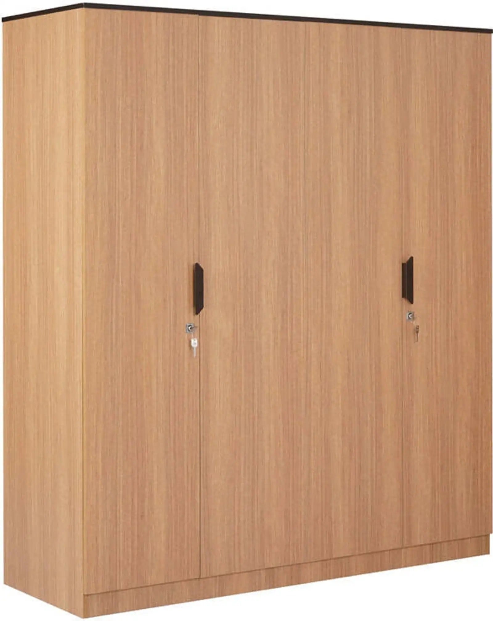 Nilkamal Milford Engineered Wood 4 Door Wardrobe (Finish Color - Teak, Knock Down)