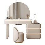 Modern Simple Makeup Vanity LED-Lighted Dresser with Mirror Metal Storage Dressing Desk for Bedroom Hotel Home Apartment