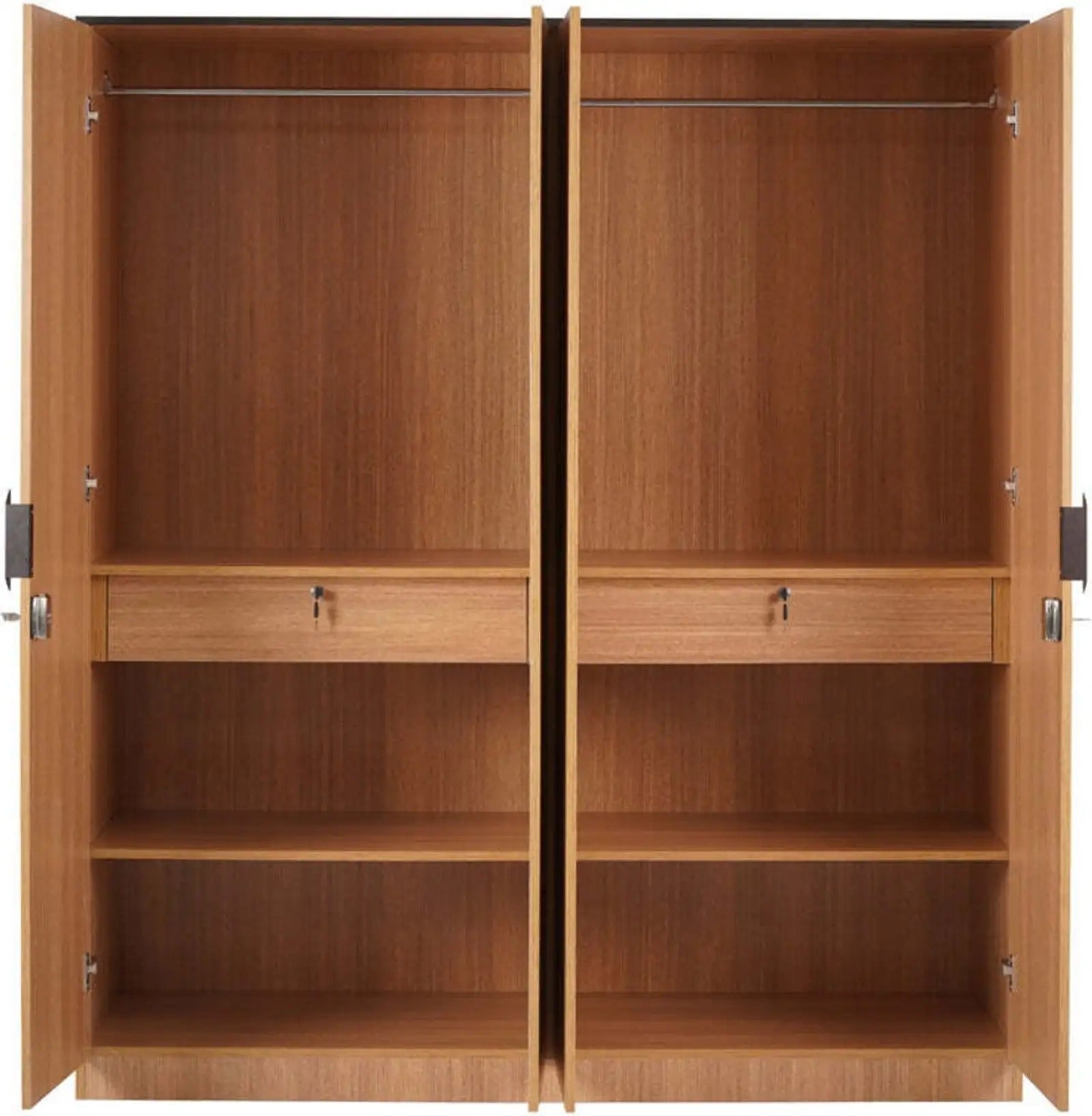 Nilkamal Milford Engineered Wood 4 Door Wardrobe (Finish Color - Teak, Knock Down)