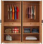 Nilkamal Milford Engineered Wood 4 Door Wardrobe (Finish Color - Teak, Knock Down)