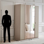 Stellar Elite NXT 4-Door Wardrobe with Mirrors - Greige
