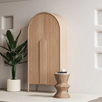 Contemporary Solid Wood Wardrobe - Modern & Simple Bedroom Storage Armoire