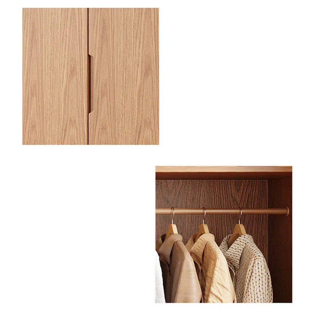 European-Style Simple Wardrobe - Minimalist Solid Wood Bedroom Closet