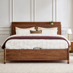 Nuqta Naaz Acacia Wood Queen Bed with Hydraulic Storage - Brown