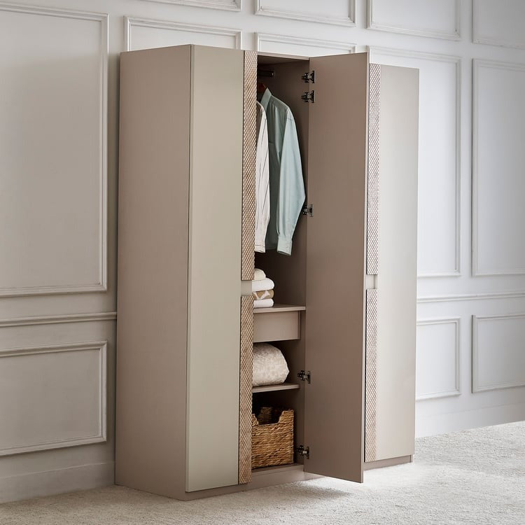 Stellar Elite NXT 4-Door Wardrobe with Mirrors - Greige