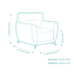 Elvis Velvet 1 Seater Sofa in Mineral Blue Color