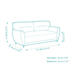 Elvis Velvet 3 Seater Sofa in Mineral Blue Color