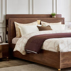 Nuqta Naaz Acacia Wood Queen Bed with Hydraulic Storage - Brown