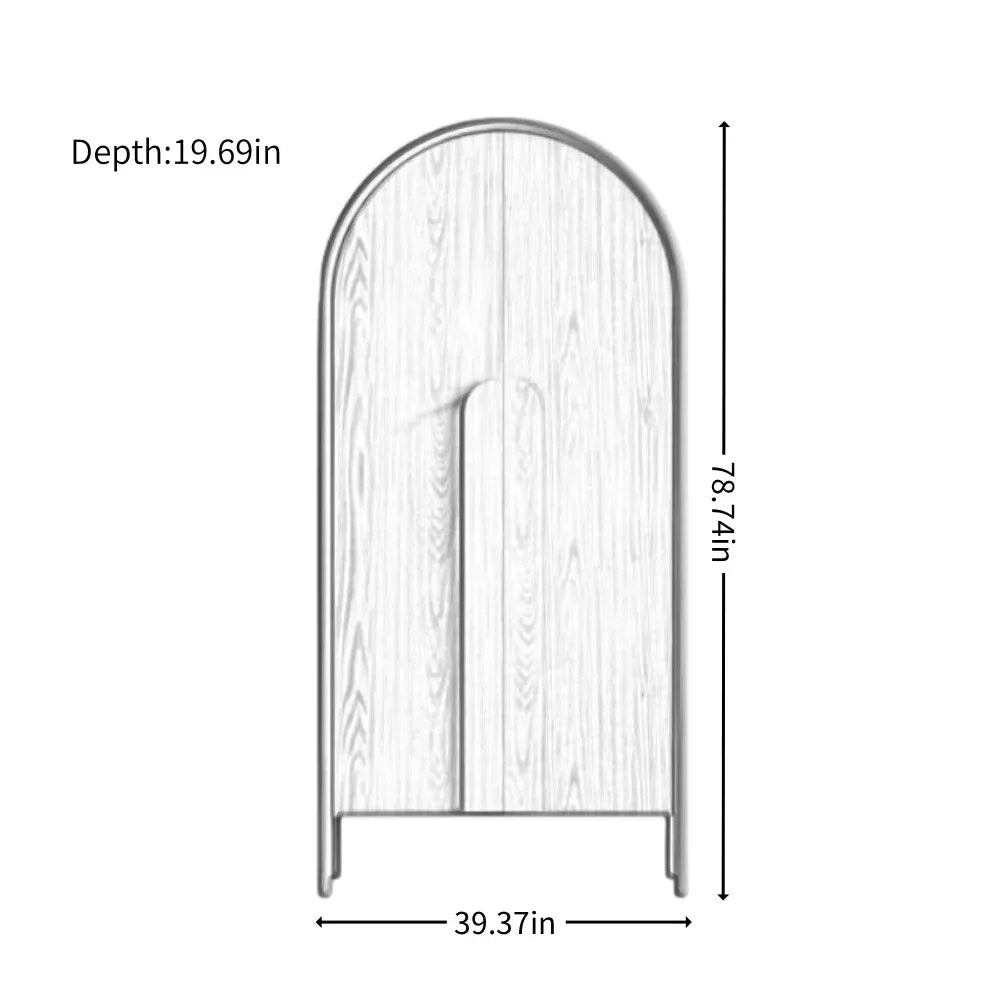 Contemporary Solid Wood Wardrobe - Modern & Simple Bedroom Storage Armoire