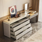 Luxurious Light Luxury and High-end Style Adjustable Dressing Table Chest Drawers Integrated Bedroom Bed Makeup Table