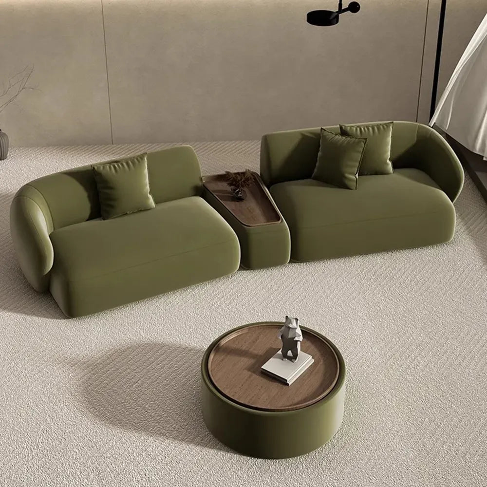 Greenia Modern 4 Seater Curved Sofa With Table