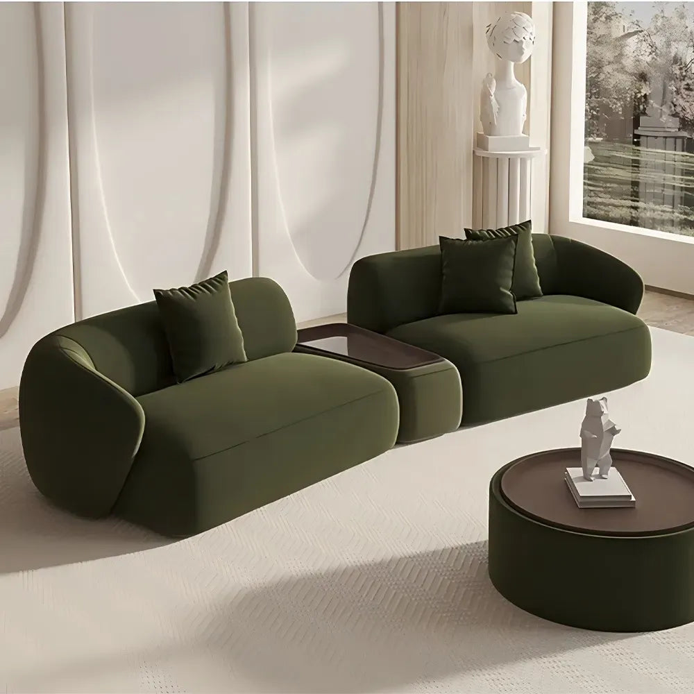 Greenia Modern 4 Seater Curved Sofa With Table