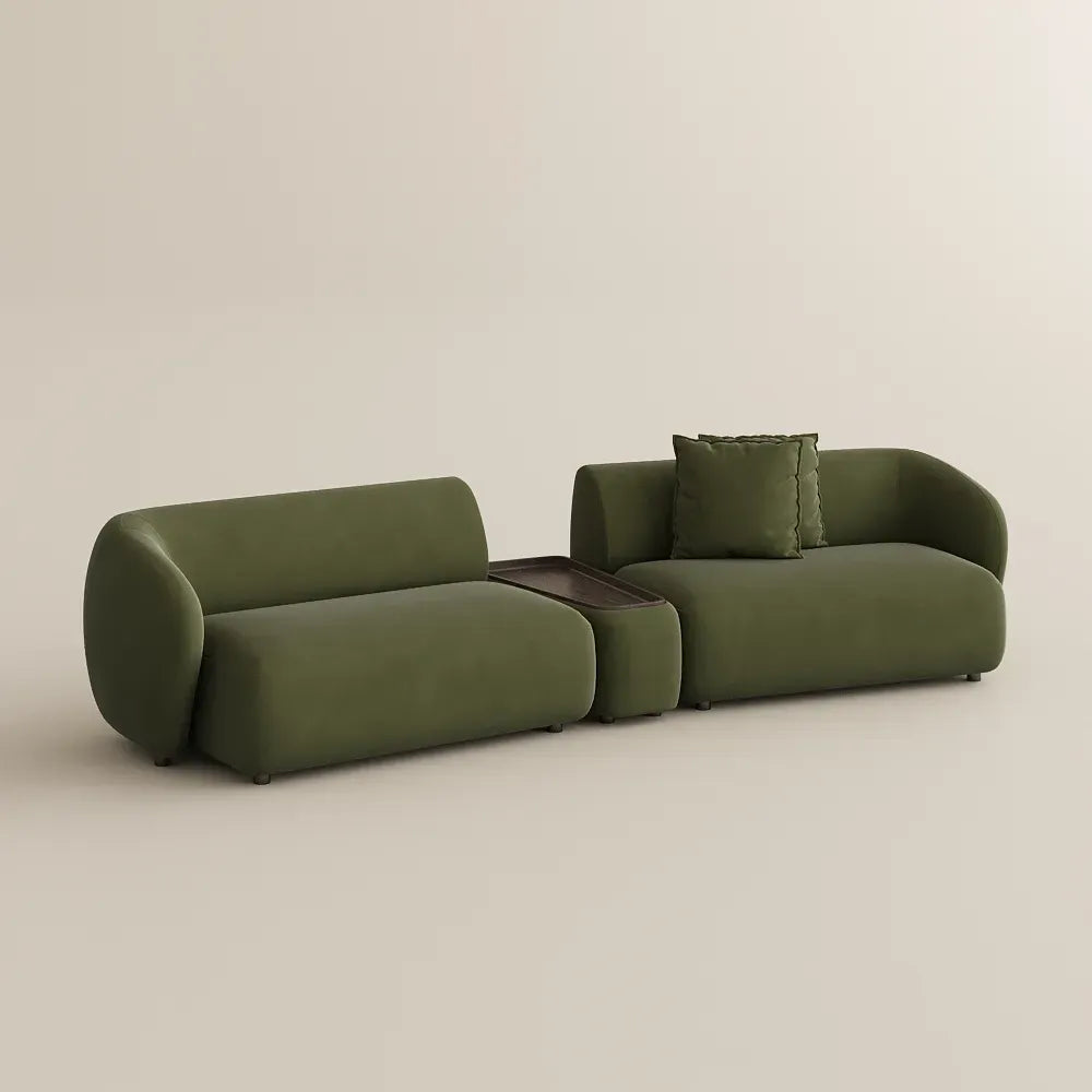 Greenia Modern 4 Seater Curved Sofa With Table