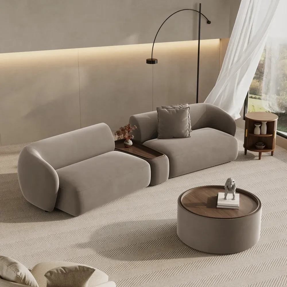 Greenia Modern 4 Seater Curved Sofa With Table