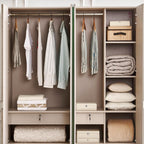Stellar Elite NXT 4-Door Wardrobe with Mirrors - Greige