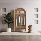 Contemporary Solid Wood Wardrobe - Modern & Simple Bedroom Storage Armoire