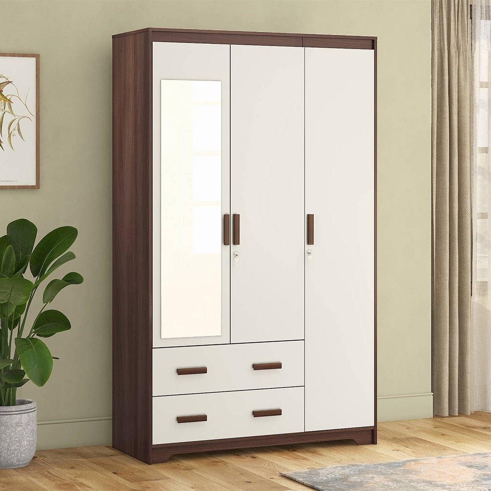 Miller 3 Door Wardrobe With Mirror & Lock