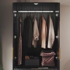 Contemporary 2-Door Solid Wood Wardrobe with Large Drawers and Hidden Storage