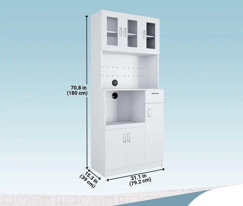 Haven Engineered Wood Kitchen Cabinet  (Finish Color - Melamine Frosty White, Knock Down)