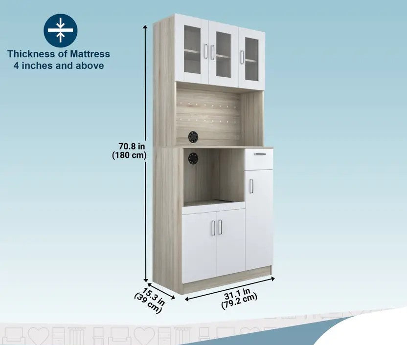 Haven Engineered Wood Kitchen Cabinet  (Finish Color - Melamine Frosty White, Knock Down)